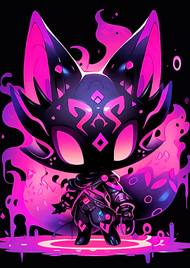 Cyberpunk Warrior Feline Guardian