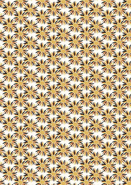 Floral Pattern with Brown and Gold Flowers