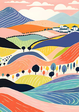 Colorful Abstract Landscape Painting