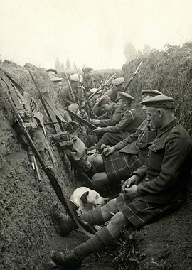 World War I Soldiers in Trench