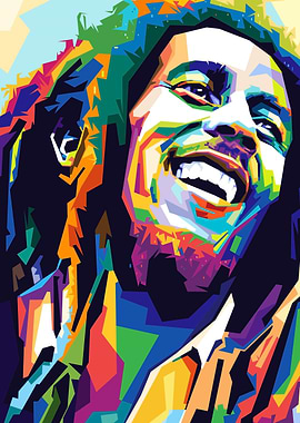 Bob Marley Colorful Art