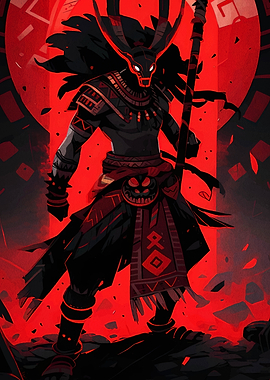 Red and Black Tribal Warrior