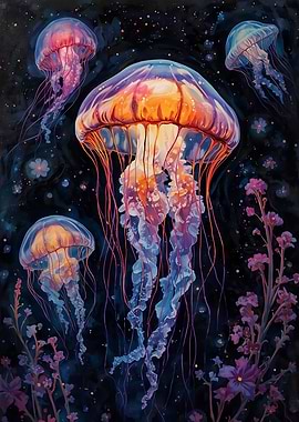 Jellyfish in a Floral Sea
