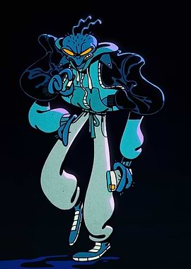 Cool Alien Cartoon Character with Attitude