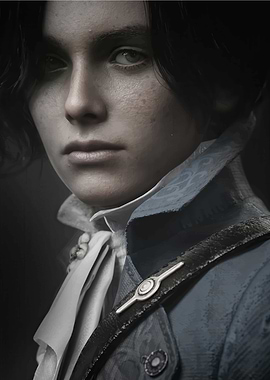 Portrait of a young man in blue