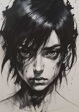 Monochrome Portrait of a Young Woman