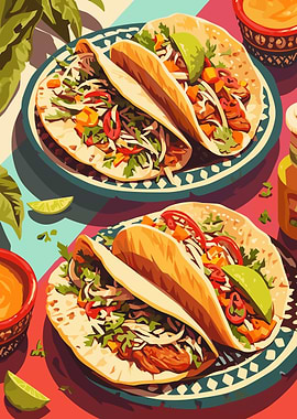 Delicious Tacos with Vibrant Toppings
