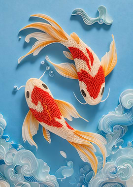 Koi Fish Paper Art