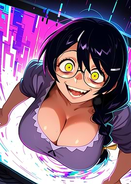 Anime Girl with Glowing Eyes