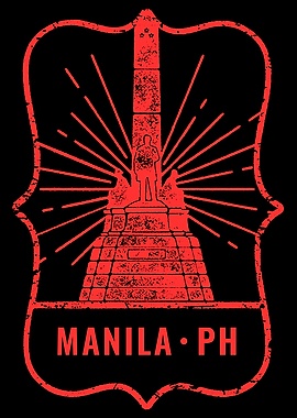 Manila Philippines Landmark Red Emblem
