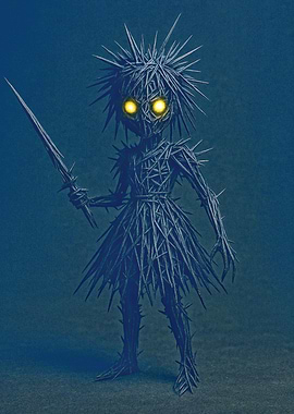 Spiky Character with Sword
