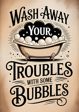 Wash Away Your Troubles Bubbles Art