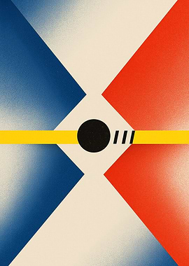 Abstract Geometric Composition with Primary Colors