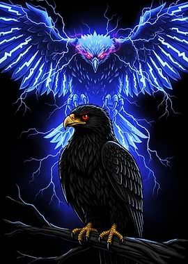 Eagle with Lightning Digital Art
