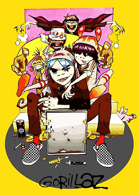Gorillaz band cartoon