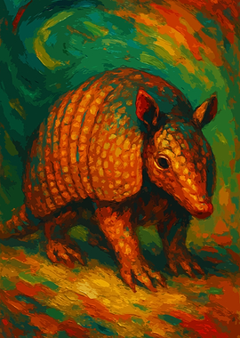 Armadillo Painting in Vibrant Colors Art