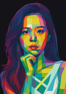 Colorful Portrait Art of a Jisoo Blackpink