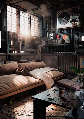 Take away - Cyberpunk Apartment Interior