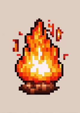 Pixel Art Bonfire