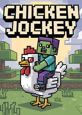 Minecraft Chicken Jockey Pixel Art