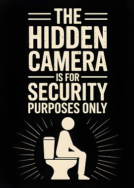 Hidden Camera Security Purposes Only Poster