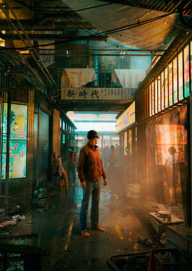 Virtual love - Cyberpunk Alleyway