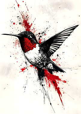 Ruby throated hummingbird