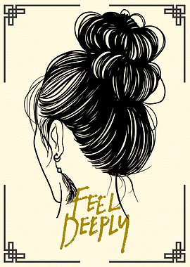 Feel Deeply Woman Bun Hairstyle Art