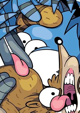 Regular Show Cartoon Characters Close-Up