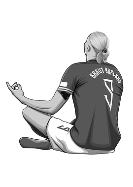 Erling Haaland Black and White Version