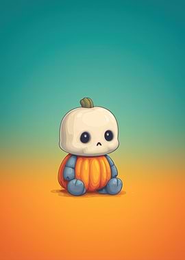 Cute Chibi Halloween Pumpkin