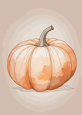 Watercolor Pumpkin Illustration