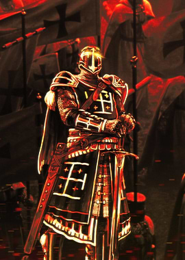 Crusader Knight in Red Light