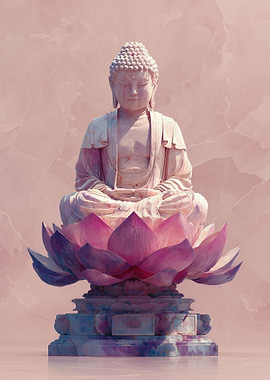Buddha Statue on Lotus Flower