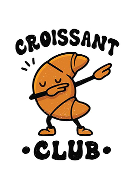 Croissant Club Cartoon Dabbing Pastry