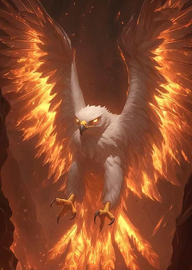 Fiery Eagle Soaring Animal