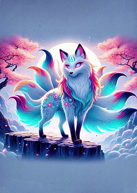 Nine-tailed Fox Fantasy Landscape