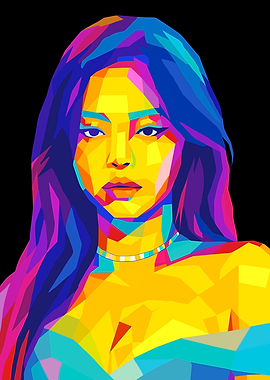 Colorful Portrait in a Jennie Pop Art Style