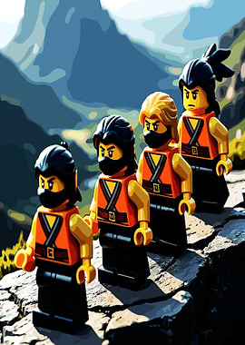 Lego Ninjago Team on Mountain Path