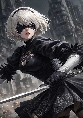 2B Nier Automata Digital Art