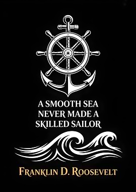 Nautical Quote with Anchor and Wheel