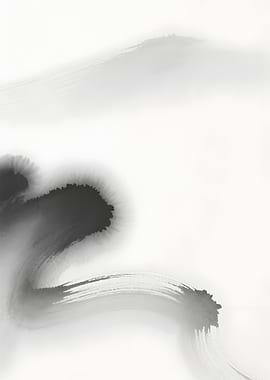 Abstract Black Ink Wash Painting