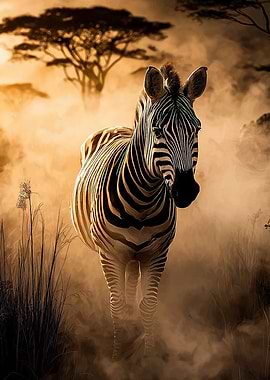 Zebra in golden light