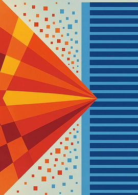 Abstract Geometric Composition with Lines and Squares