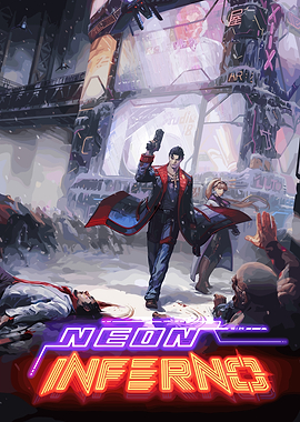 Neon Inferno: Cyberpunk Action Scene