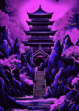 Purple Asian Landscape