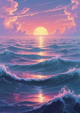 Pastel Ocean Sunset