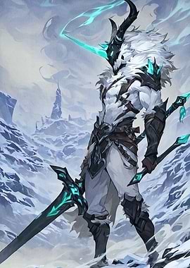 Horned Warrior Snowy Landscape