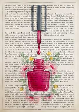 Nail Polish Bottle on Text Background