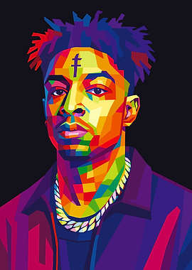 21 Savage Colorful Portrait